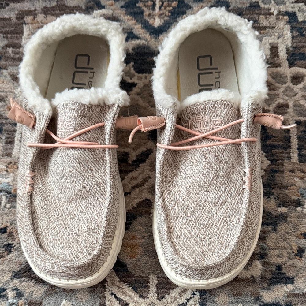 Hey Dude Tan Slip-On Shoes with Cream Lining